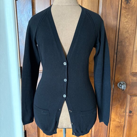 Burberry Elbow Cotton Cashmere Patch Cardigan with Pockets - Picture 1 of 7